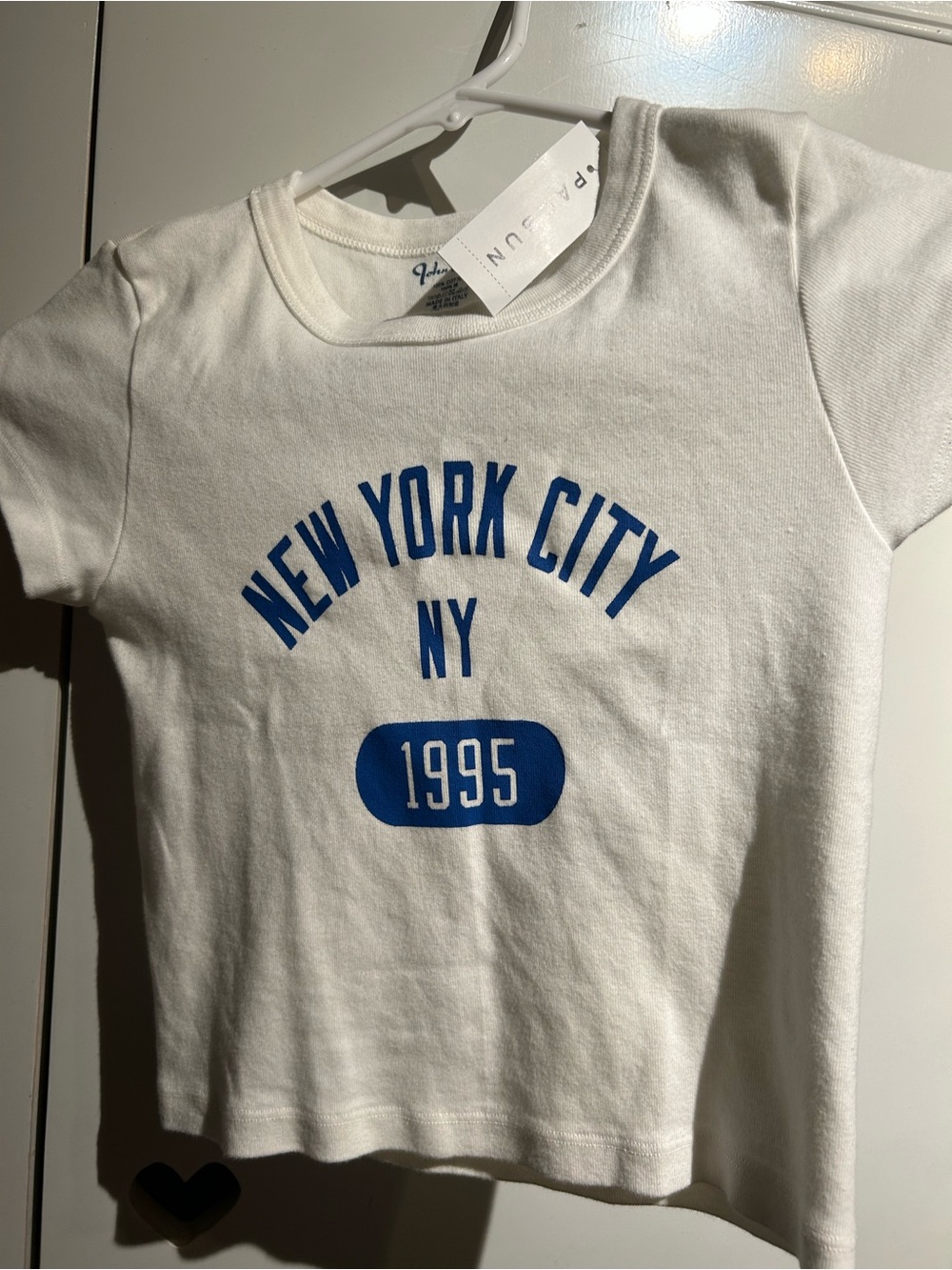 Pacsun John Galt White Ashlyn New York City 1995 Cropped T-Shirt